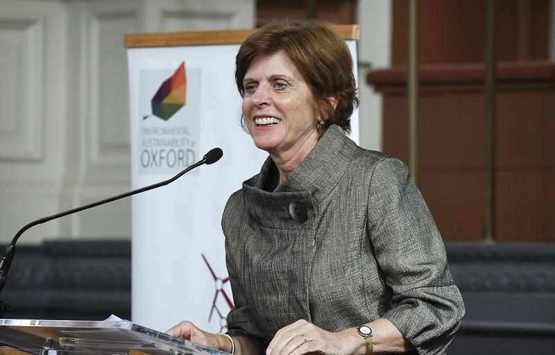Vice-Chancellor Professor Louise Richardson speaking at the Sustainability Showcase